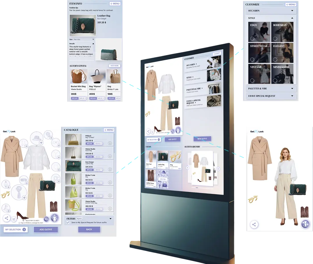 AI Stylist customization options showcase